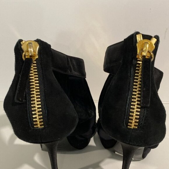 Giuseppe Zanotti Gold Studded Black Heel Booties Size 36 Designer Statement - Picture 6 of 16